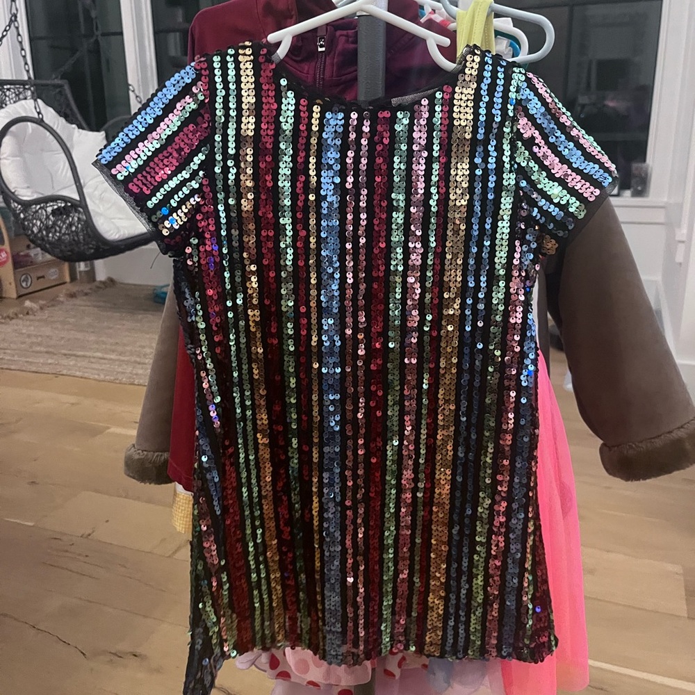 Girls multi color stripe sequins shirt - GB Girls- size 4